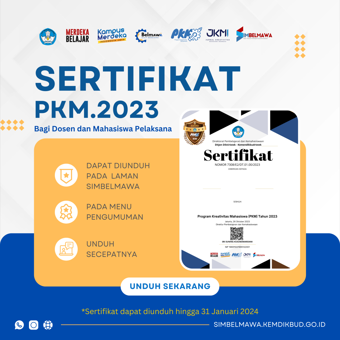 Sertifikat PKM 2023 – Diktiristek – Simbelmawa